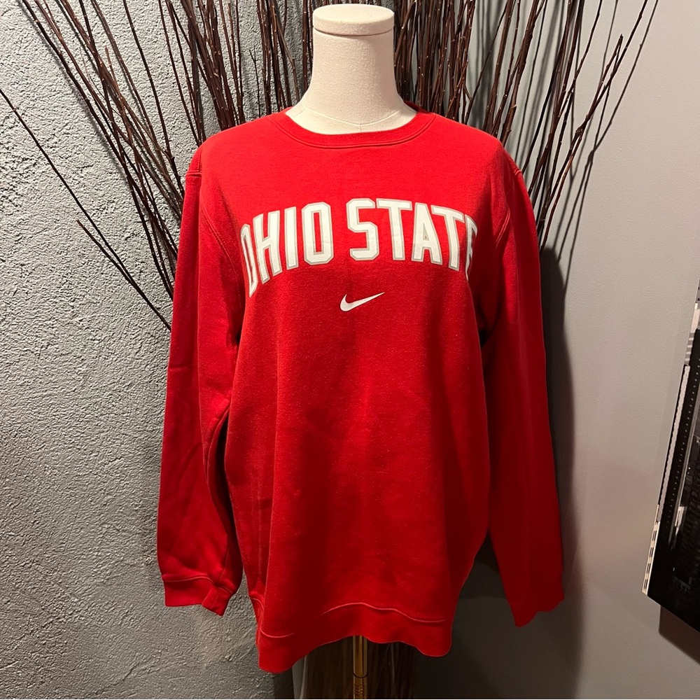 NIKE OHIO STATE BUCKEYES RED CREWNECK SWEATSHIRT SIZE LARGE
